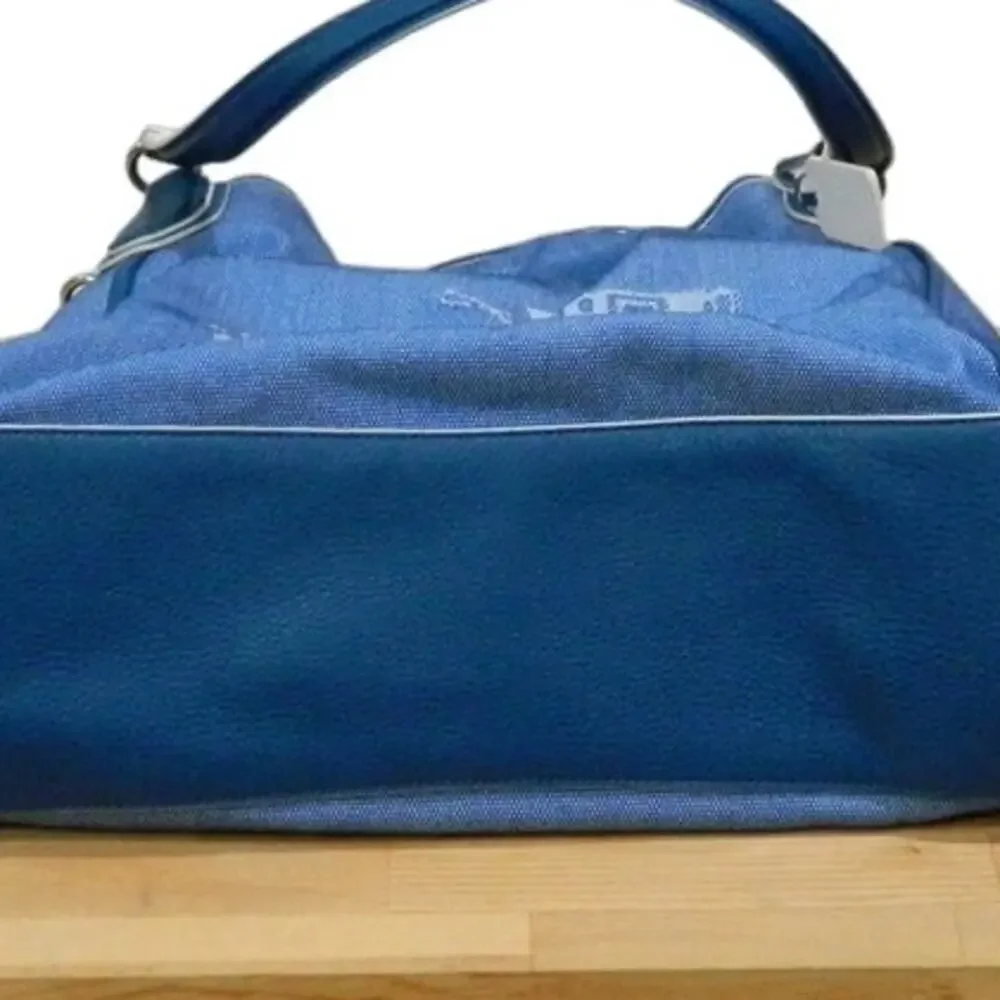 Coach tote horse carriage denim blue Edie hobo Purse Handbag NWT